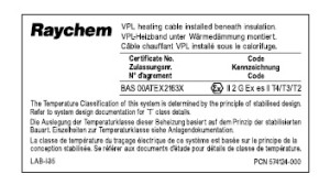 PI-LABEL-EX (1244-006940) Алюминиевая пластина для маркировки кабеля Circuit identification lable for PI heating cables